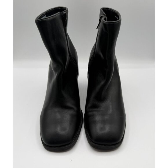 Dolce Vita Rupart Ankle Boots Womens Size 6.5 Black Wedge Heel Square Toe Shoes - Picture 2 of 16